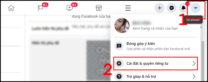 Truy cập C&agrave;i đặt & quyền ri&ecirc;ng tư